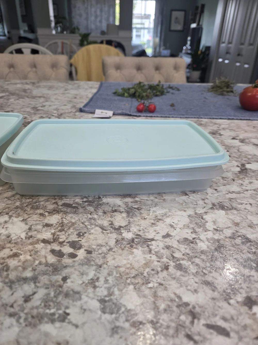 S/5 Vintage Aqua Tupperware Square A Way Large/Small Sandwich/Deli Meat Keeper